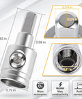 Heavy-Duty Car Stereo Wire Reducer Kit 0 Gauge To 4 Gauge For Amp Input, AWG Power And Ground Adapters, 4-Pack With Brass Nickel-Plated Connectors, Screws, And Heat Shrink, silver reducer with dimensions