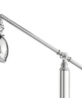 Slick 22-Inch Chrome Metal And Crystal LED Task Lamp With Adjustable Crane Desk Design For Home Office Or Bedroom Nightstand