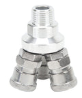 3 Way Quick Connect Air Hose Splitter Universal Type Male Thread Swivel Air Compressor Fittings Round Air Splitter Manifold G1/2 Heavy Duty Quick Lock Explosion Proof Design