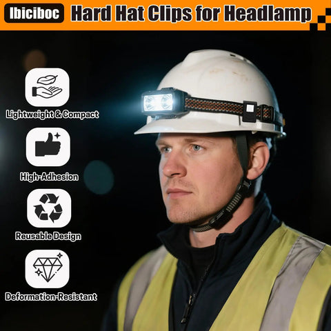 Hard Hat Headlamp Clips 8 Pack Ultra Lightweight Durable Light Holders For Hard Hats Quick Attach Helmet Accessories For Night Work