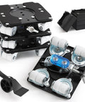 Heavy Duty Furniture Movers With Wheels 2000 Lbs Capacity Four Wheel Dolly Lifter Tool Set With 360 Degree Rotating Wheels For Moving Sofa Refrigerator Table Solo Move Heavy Stuff No Sweat Home Furniture Repositioning displayed in black with white wheels and a lifter tool.