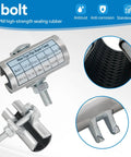 Stainless steel pipe repair clamp with one bolt for 26–30 mm water or copper pipes; rubber gasket seals leaks.