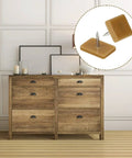 Heavy Duty Plastic Drawer Glide Pads Fix Sticky Dresser Slides With No Sweat Bottom Mount Furniture Runners 16 Pack displayed on a wooden dresser.