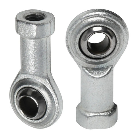 Complete Set Of 4 Rock Solid M8 X 1.25mm Rod End Bearings Featuring Left And Right Hand Thread Steel Heim Joints, side view of bearings.