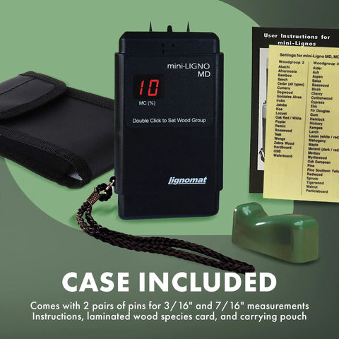 Pin Moisture Meter For Wood And Walls with case and accessories shown, Easy DIY Humidity Detector For Home Construction.