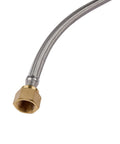 18 Inch Push Fit Ball Valve Flexible Water Heater Connector Three Quarter Inch FIP Copper PEX CPVC Braided Stainless Steel Hose