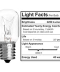 Microwave Light Bulbs 125V 40W for GE Whirlpool Maytag Kenmore Over Range Hood Dimmable Replacement Bulbs light facts chart