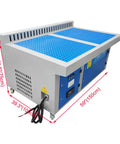 Metal Working Downdraft Dust Collector Vacuum With Side Suction Plate For Welding And Grinding 2 Dust Removal Drums Heavy Duty Workbench Dust Extraction System 3KW 220V Industrial Grade Cleanup For Metalworking Shop, 1500x1000mm