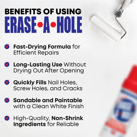 Benefits of Fast Drywall Repair Putty For Quick Wall Hole Fill In Drywall Plaster Or Wood It Smooths Nail Holes Cracks