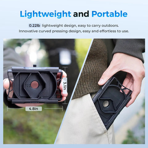 Person holding Phone Adapter With 360 Rotating Mount For Android And iPhone, Upgraded Binocular Photo Attachment in hand