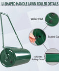 10 Gallon Lawn Roller With 20 Inch Steel Drum, Sand Or Water Fill, Heavy Duty Construction, Easy Turn Drain Plug details