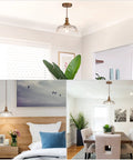 Vintage Inspired Pendant Lights Fixture With Flower Design Modern Glass And Metal Hanging Lamps For Kitchen Island Bedroom Living Room Hallway 2 Pack Cool Ceiling Lighting For Home in room settings