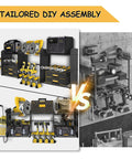 Comparison of Heavy Duty Power Tool Organizer With Built In Charging Station And 200 Pound Load Capacity Three Tier Wall Rack Eight Drill Holders Two Side Pegboards And Extra Hooks For A Super Handy Garage Or Workshop