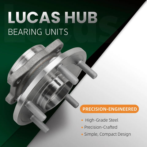 Front Wheel Hub And Bearing Assembly With 5 Lug And ABS For Dodge Journey 2009 To 2015 And Ram Promaster 1500 2500 3500 2014 Left Or Right Replacement; steel hub shown with precision-engineered design details, five lugs visible.