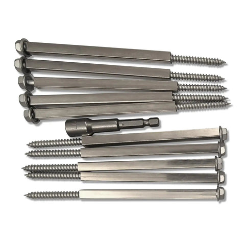 6 Inch Gutter Screws for 4 Inch Gutters Repair Kit with Rust Resistant Coated Finish and Stainless Steel Collar White Screws