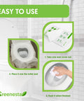 Steps to use XXL Disposable Flushable Toilet Seat Covers 16 X 24 Inches Pack Of 60 Individually Wrapped for hygiene in restrooms