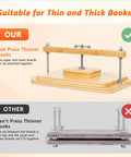 DIY Book Binding Press Kit With Bamboo Wood Construction, 11 By 7.9 Inch Book Press, thin and thick book compatibility chart