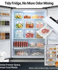 Refrigerator with Powerful 75KPa Vacuum Sealer Machine With Dry And Wet Modes, food organized in sealed bags