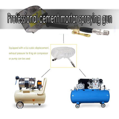 Beefy Stucco Sprayer For Walls And Plaster, Cement Mortar Spray Gun With Compressor Connection Kit and Air Pipe