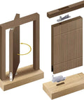 Illustration of self closing door pivot hinges for wood doors, heavy duty 360 degree stainless steel hidden hinge system.
