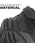 M Pact Covert Tactical Gloves with Secure Fit for Men showing snag resistant material detail, black, size X Large