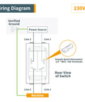 Wiring diagram for Straight Up Heavy Duty Plug And Play Dual Voltage Safety Toggle Switch 16 Amp On Off for machine connections.