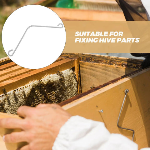 Get Your Bees Buzzing With These Sturdy 10 Pc Beehive Frame Spring Clamps And Curved Clips For Easy Beekeeping Tool Kit Setup And Fastener Jobs. Silver metal beehive frame spring clip used for fixing hive parts.