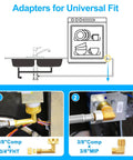 Diagram showing 20 Ft Premium Stainless Steel Braided Dishwasher Hose Kit With Food Grade PEX Inner Tube Water Supply Line.