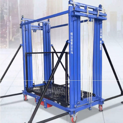 Heavy Duty Electric Lifting Cart And Scaffolding Platform With Wireless Remote Control, 1.05m wide, steel, for moving heavy loads.
