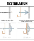 Heavy Duty Toggle Bolts And Wing Nut Set For Drywall Hanging One Eighth Inch Three Sixteenth Inch And One Quarter Inch Sizes Zinc Plated Carbon Steel For Rust Resistance Collapsible Design Includes 48 Pieces For Shelves Mirrors And TVs installed in drywall