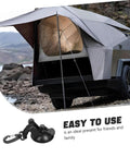 Heavy Duty Cup Hooks 4 Pack With Suction Anchors For Camping And Outdoor Travel installed on camper tent setup