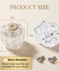 Upgrade Your Bathroom With Stylish Clear Acrylic Faucet Handles. 4PCS Replacement Kit For Delta Delex Peerless D-Shaped Shutoff Valves. 2in clear acrylic handle, 8mm-10mm fit, screws shown.