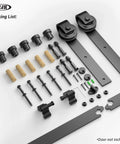 Heavy Duty Barn Door Hardware Kit 4 Foot Sliding Track For 24 Inch Wide Door Panels With Sturdy Steel And Nylon Rollers parts