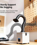 Heavy Duty Solder Fume Extractor With HEPA And Carbon Filter 180 Cubic Meters Per Hour Strong Suction gooseneck hose on desk