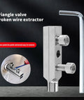 Heavy Duty Screw Extractor Kit With Ergonomic Handle For Tough Bolts, Broken Removal Tool Made From Durable Carbon Steel Perfect For Home Repair And DIY Grinds Without Getting Tired Of The Grippy Comfort, shown with Allen key