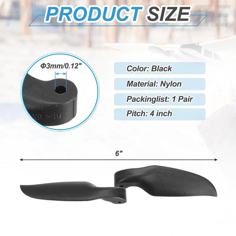 RC Glider Propeller Replacement Prop Blades 6x4 Inch Nylon Folding Propeller For Spinner D28-D48mm Airplane Prop Replacement Black