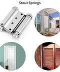 Heavy Duty Cafe Saloon Bar Door Swing Hinges, 8 Pack, 3 Inch Stainless Steel Self Closing Hinges, Double Action Spring Hinges for Two Way Swing
