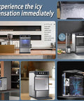 Solid Countertop Nugget Ice Maker That Chills Cocktails Swiftly With Squishy Soft Cubes And Makes Weekend Tailgates Hit Different With Zero Setup Hassles Or Waiting, displaying sleek design and water tank.