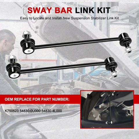 Front Sway Bar Link Kit Two Pack For Hyundai Accent 2012 To 2022 Elantra 2011 To 2016 Elantra Coupe 2013 To 2014