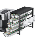 5 Tier Metal Coffee Pod Organizer Drawer Holds 70 K Cups, Countertop Storage For Home Office Or Cafe, Black Pod Holder