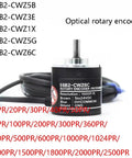 Optical Rotary Encoder 20 To 2500 P/R 5-24V 70mA A/B/Z Outputs Top-Notch Incremental Encoder For Robotics CNC Motor Control And Automation 1800 1024 1000 600 500 400 360 200 100 60 40 30 20P/R. Black cylindrical optical rotary encoder with cable and shaft
