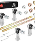 Left And Right Tie Rod End Kits For TRX350 Rancher 350 And TRX400 Rancher 400 OEM Style Replacement Direct Fit Steering Ends Beefy Build For Easy Install Includes Both Sides For Precise Alignment, metal tie rod ends with nuts and cotter pins