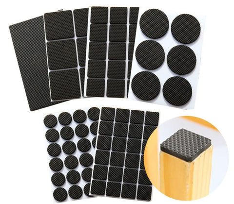 Non Slip Self Adhesive Furniture Feet Pads Set For Tables Chairs Sofas Round And Square Felt Floor Protectors 12 Pack