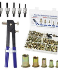 Complete Rivet Nut Tool Kit With Five Hundred Piece Metric Fastener Collection Featuring M3 M4 M5 M6 M8 Sizes for auto body repairs.
