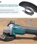 Top Shelf Angle Grinder Guard Compatible With DeWalt Tools Replaces 39766101 fitted on a 5-inch angle grinder for cutting.