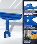 4 Inch Magnetic TDC TDF Clip Cleat Tool with blue handle and magnets shown in an HVAC setting, highlighting compact design for tight spaces.