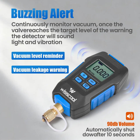 Digital Micron Vacuum Gauge For HVAC Systems, Precision Micron Readings, Digital Pressure Tester Meter For Accurate Evacuation, Moisture Free Refrigerant Charge Prep, Great For DIY And Pros, black blue