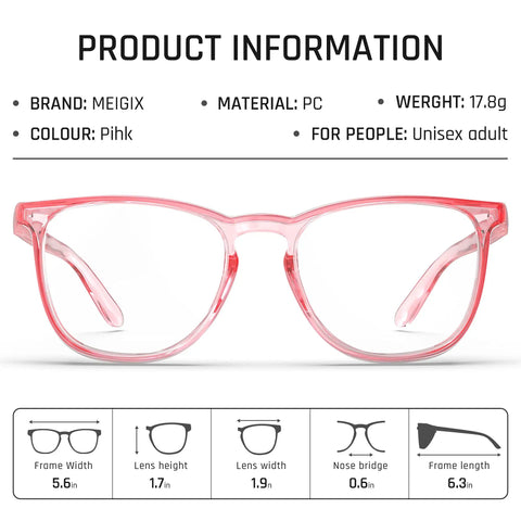 Front view of pink Protective Safety Glasses With Anti Fog Coating And Anti Scratch Lenses Unisex Fit For Men And Women Clear Polycarbonate Frames