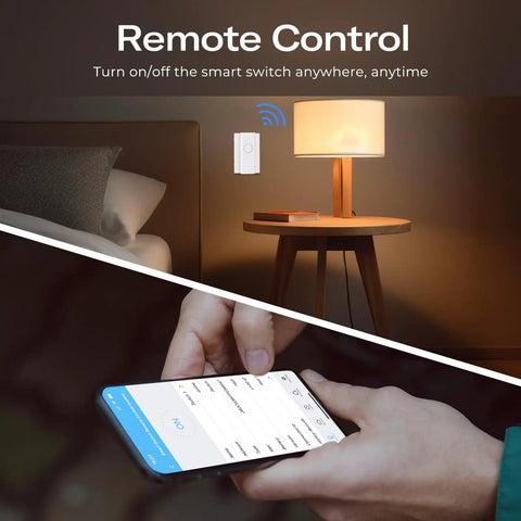 Zigbee Smart Switch Toggle Rocker No Wiring Needed Hub Required Works With Echo Devices With Zigbee Hub Built In Home Assistant Hubitat SmartThings And Homey Easy Installation Snaps On Top Of Existing Toggle Switch For Mechanical Control And Smart remote control in bedroom
