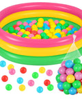 Inflatable Kiddie Pool With 50 Ball Set For Backyard Summer Water Play, 45 Inch Baby Pool With 50 Mini Balls, Easy Blow Up Indoor Outdoor Toy For Kids, Safe PVC Construction, Ideal Beach Pool Party Supplies